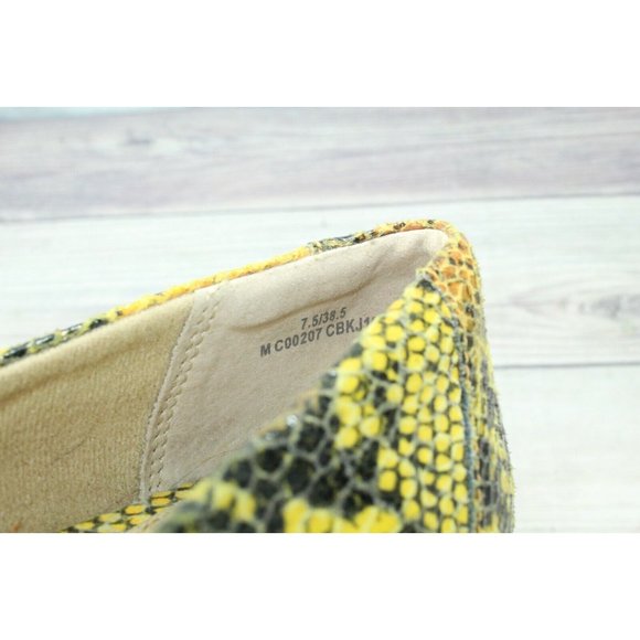 BOC Born Concept Reptile Yellow Batik Snakeskin Pattern Ballet Flats Size 7.5 - Picture 9 of 10